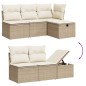 vidaXL 6-tlg. Garten-Sofagarnitur mit Kissen Beige Poly Rattan vidaXL 6-tlg. Garten-Sofagarnitur mit Kissen Beige Poly Rattan