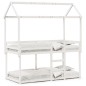 vidaXL Etagenbett mit Dach Weiß 90x190 cm Massivholz Kiefer vidaXL Etagenbett mit Dach Weiß 90x190 cm Massivholz Kiefer