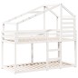 vidaXL Etagenbett mit Dach Weiß 90x200 cm Massivholz Kiefer vidaXL Etagenbett mit Dach Weiß 90x200 cm Massivholz Kiefer