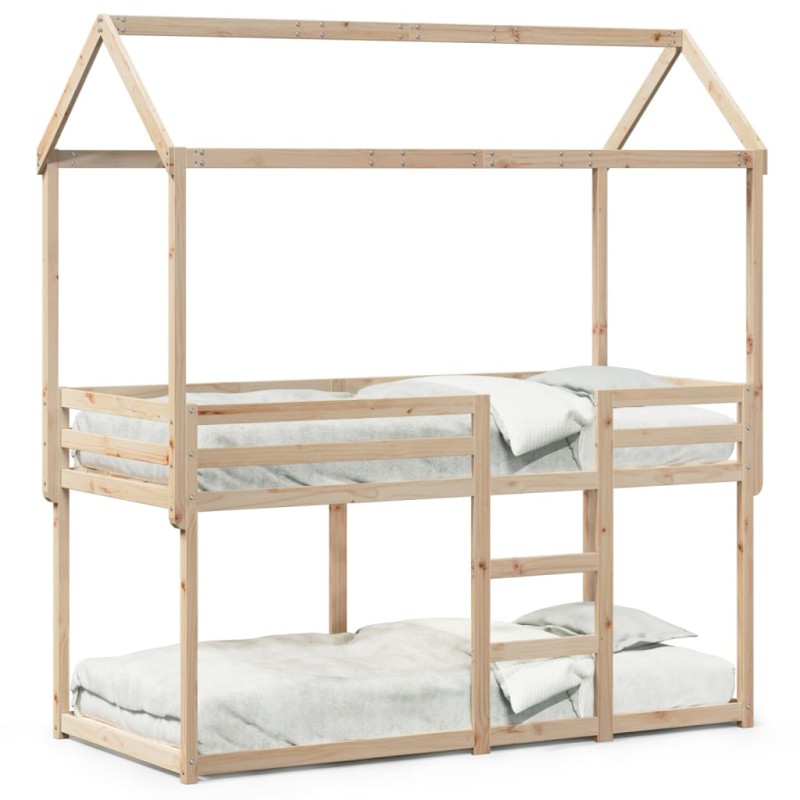 vidaXL Etagenbett ohne Matratze 90x200 cm Massivholz Kiefer vidaXL Etagenbett ohne Matratze 90x200 cm Massivholz Kiefer
