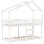 vidaXL Etagenbett mit Dach Weiß 90x190 cm Massivholz Kiefer vidaXL Etagenbett mit Dach Weiß 90x190 cm Massivholz Kiefer