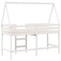 vidaXL Hochbett mit Leiter und Dach Weiß 90x190 cm Massivholz Kiefer vidaXL Hochbett mit Leiter und Dach Weiß 90x190 cm Massivholz Kiefer