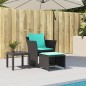 vidaXL Gartenstuhl mit Fußhocker Schwarz Poly Rattan vidaXL Gartenstuhl mit Fußhocker Schwarz Poly Rattan