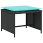 vidaXL Gartenstuhl mit Fußhocker Schwarz Poly Rattan vidaXL Gartenstuhl mit Fußhocker Schwarz Poly Rattan