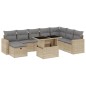 vidaXL 9-tlg. Garten-Sofagarnitur mit Kissen Beige Poly Rattan vidaXL 9-tlg. Garten-Sofagarnitur mit Kissen Beige Poly Rattan