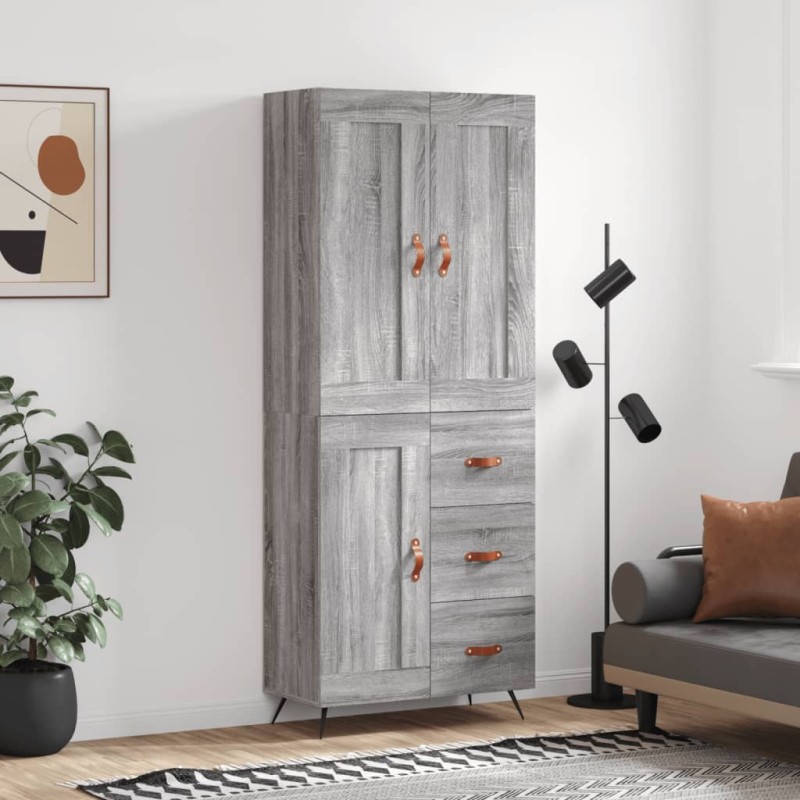Highboard Grau Sonoma 69,5x34x180 cm Holzwerkstoff Highboard Grau Sonoma 69,5x34x180 cm Holzwerkstoff