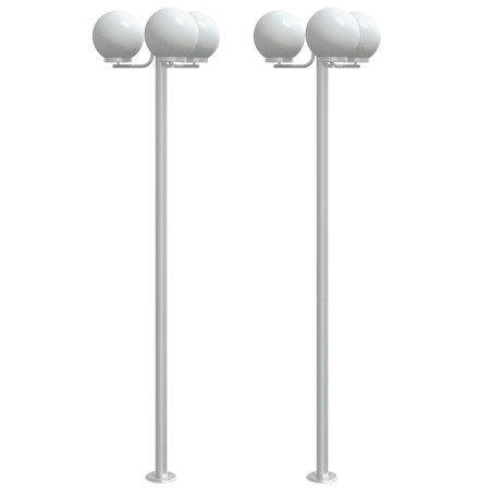 vidaXL Wegeleuchten 2 Stk. Silbern 215 cm Edelstahl