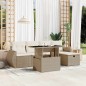 vidaXL 6-tlg. Garten-Sofagarnitur mit Kissen Beige Poly Rattan vidaXL 6-tlg. Garten-Sofagarnitur mit Kissen Beige Poly Rattan