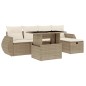 vidaXL 6-tlg. Garten-Sofagarnitur mit Kissen Beige Poly Rattan vidaXL 6-tlg. Garten-Sofagarnitur mit Kissen Beige Poly Rattan