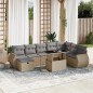 vidaXL 9-tlg. Garten-Sofagarnitur mit Kissen Beige Poly Rattan vidaXL 9-tlg. Garten-Sofagarnitur mit Kissen Beige Poly Rattan