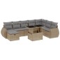 vidaXL 9-tlg. Garten-Sofagarnitur mit Kissen Beige Poly Rattan vidaXL 9-tlg. Garten-Sofagarnitur mit Kissen Beige Poly Rattan
