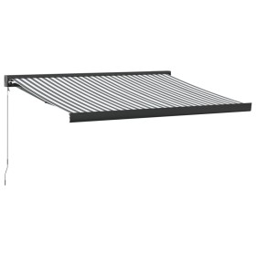 vidaXL Markise Einziehbar Anthrazit & Weiß 3,5x2,5 m Stoff & Aluminium