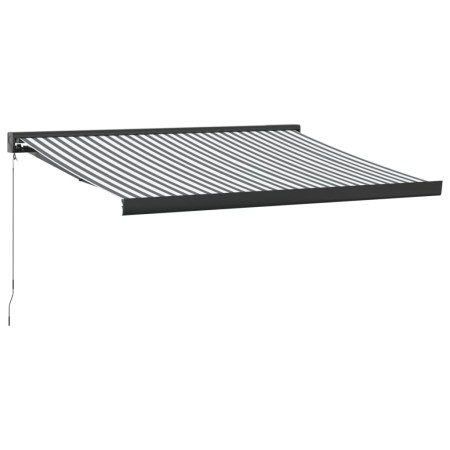 vidaXL Markise Einziehbar Anthrazit & Weiß 3,5x2,5 m Stoff & Aluminium