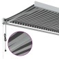 vidaXL Markise Einziehbar Anthrazit & Weiß 3,5x2,5 m Stoff & Aluminium