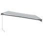 vidaXL Markise mit LED-Beleuchtung Manuell Anthrazit & Weiß 450x300 cm vidaXL Markise mit LED-Beleuchtung Manuell Anthrazit & Weiß 450x300 cm