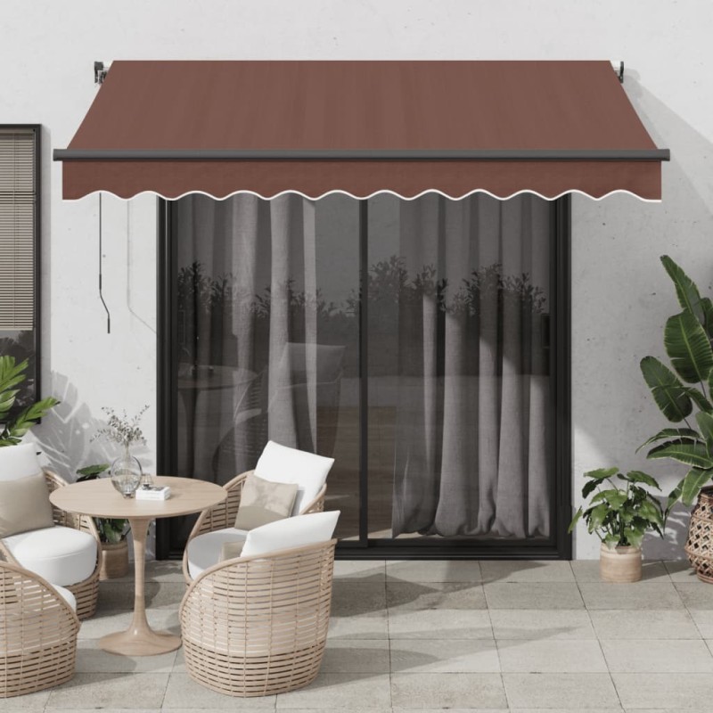 vidaXL Markise Manuell mit LED Braun 300x250 cm vidaXL Markise Manuell mit LED Braun 300x250 cm