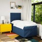 vidaXL Boxspringbett mit Matratze Blau 90x200 cm Stoff vidaXL Boxspringbett mit Matratze Blau 90x200 cm Stoff