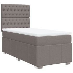 vidaXL Boxspringbett mit Matratze Taupe 90x200 cm Stoff