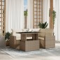 vidaXL 5-tlg. Garten-Sofagarnitur mit Kissen Beige Poly Rattan vidaXL 5-tlg. Garten-Sofagarnitur mit Kissen Beige Poly Rattan