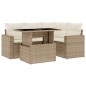 vidaXL 5-tlg. Garten-Sofagarnitur mit Kissen Beige Poly Rattan vidaXL 5-tlg. Garten-Sofagarnitur mit Kissen Beige Poly Rattan