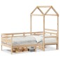 vidaXL Tagesbett mit Dach 90x190 cm Massivholz Kiefer vidaXL Tagesbett mit Dach 90x190 cm Massivholz Kiefer