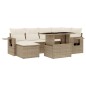 vidaXL 7-tlg. Garten-Sofagarnitur mit Kissen Beige Poly Rattan vidaXL 7-tlg. Garten-Sofagarnitur mit Kissen Beige Poly Rattan