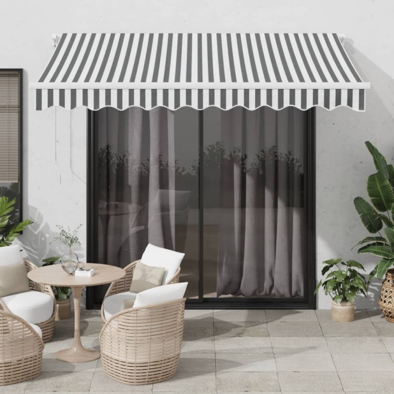 vidaXL Markise Automatisch mit LED Anthrazit & Weiß 300x250 cm vidaXL Markise Automatisch mit LED Anthrazit & Weiß 300x250 cm