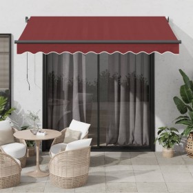 vidaXL Markise Automatisch mit LEDs Weinrot 350x250 cm