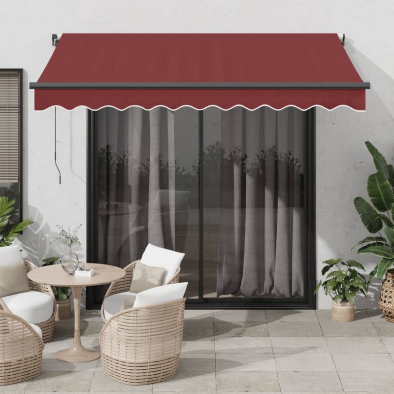 vidaXL Markise Automatisch mit LEDs Weinrot 350x250 cm vidaXL Markise Automatisch mit LEDs Weinrot 350x250 cm