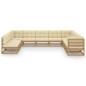 vidaXL 10-tlg. Garten-Lounge-Set mit Kissen Honigbraun Massivholz vidaXL 10-tlg. Garten-Lounge-Set mit Kissen Honigbraun Massivholz