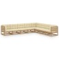 8-tlg. Garten-Lounge-Set Kissen Honigbraun Kiefer Massivholz 8-tlg. Garten-Lounge-Set Kissen Honigbraun Kiefer Massivholz