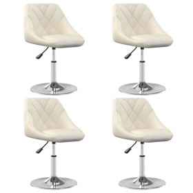 vidaXL Esszimmerstühle 4 Stk. Drehbar Creme Samt