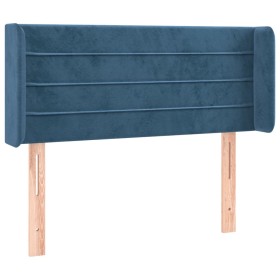 vidaXL Kopfteil mit Ohren Dunkelblau 103x16x78/88 cm Samt