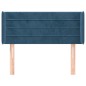 vidaXL Kopfteil mit Ohren Dunkelblau 103x16x78/88 cm Samt
