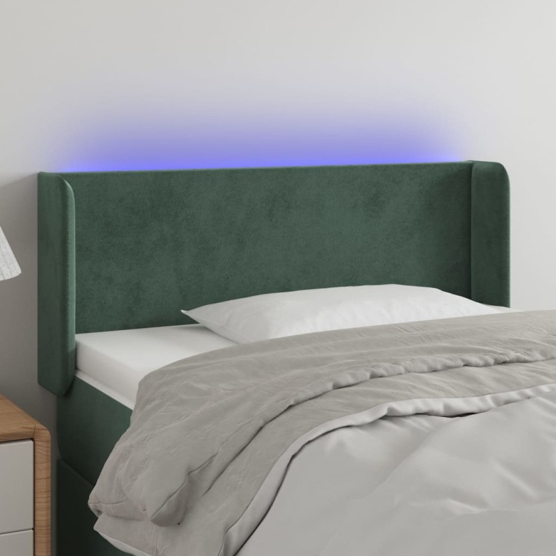 vidaXL LED Kopfteil Dunkelgrün 83x16x78/88 cm Samt vidaXL LED Kopfteil Dunkelgrün 83x16x78/88 cm Samt