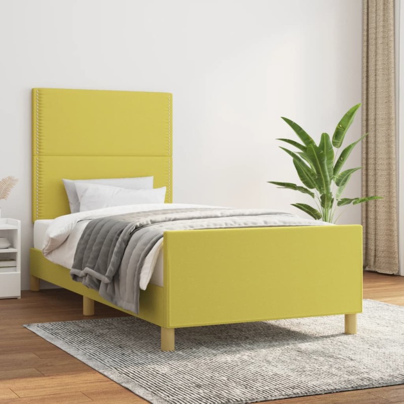 vidaXL Bettgestell mit Kopfteil Grün 80x200 cm Stoff vidaXL Bettgestell mit Kopfteil Grün 80x200 cm Stoff