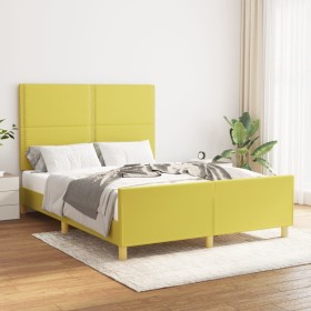 vidaXL Bettgestell ohne Matratze Grün 140x190 cm Stoff