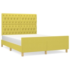 vidaXL Bettgestell ohne Matratze Grün 140x200 cm Stoff