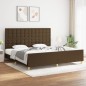 vidaXL Bettgestell ohne Matratze Dunkelbraun 200x200 cm Stoff vidaXL Bettgestell ohne Matratze Dunkelbraun 200x200 cm Stoff