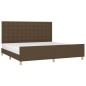 vidaXL Bettgestell ohne Matratze Dunkelbraun 200x200 cm Stoff vidaXL Bettgestell ohne Matratze Dunkelbraun 200x200 cm Stoff