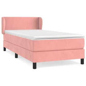vidaXL Boxspringbett mit Matratze Rosa 80x200 cm Samt