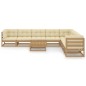 vidaXL 9-tlg Garten-Lounge-Set mit Kissen Honigbraun Massivholz Kiefer vidaXL 9-tlg Garten-Lounge-Set mit Kissen Honigbraun Massivholz Kiefer