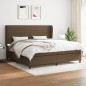 vidaXL Boxspringbett mit Matratze Dunkelbraun 200x200 cm Stoff vidaXL Boxspringbett mit Matratze Dunkelbraun 200x200 cm Stoff