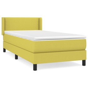 vidaXL Boxspringbett mit Matratze Grün 100x200 cm Stoff
