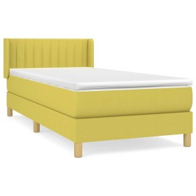 vidaXL Boxspringbett mit Matratze Grün 100x200 cm Stoff