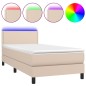 vidaXL Boxspringbett mit Matratze & LED Cappuccino-Braun 90x190cm vidaXL Boxspringbett mit Matratze & LED Cappuccino-Braun 90x190cm