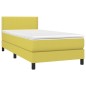 vidaXL Boxspringbett mit Matratze & LED Grün 100x200 cm Stoff vidaXL Boxspringbett mit Matratze & LED Grün 100x200 cm Stoff