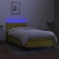 vidaXL Boxspringbett mit Matratze & LED Grün 100x200 cm Stoff vidaXL Boxspringbett mit Matratze & LED Grün 100x200 cm Stoff