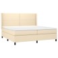 vidaXL Boxspringbett mit Matratze Creme 200x200 cm Stoff vidaXL Boxspringbett mit Matratze Creme 200x200 cm Stoff
