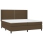 vidaXL Boxspringbett mit Matratze Dunkelbraun 200x200 cm Stoff vidaXL Boxspringbett mit Matratze Dunkelbraun 200x200 cm Stoff